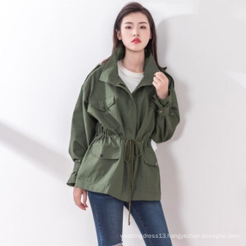 New autumn high quality waistband short trench coat for ladies